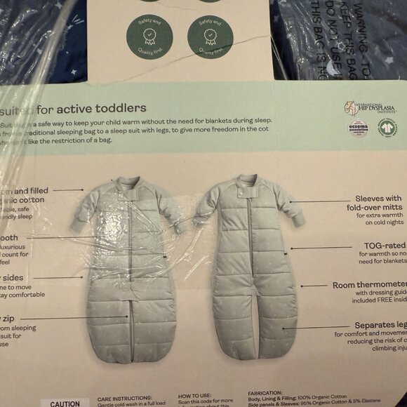 organic cotton sleep suit bag - Picture 5 of 6